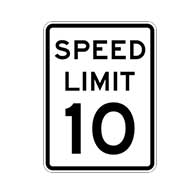 Ten Miles Per Hour Speed Limit Sign - 12x18 - Official MUTCD Compliant R2-1 Reflective Rust-Free Heavy Gauge Aluminum Speed Limit Signs