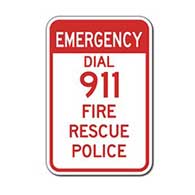 Buy Emergency Dial 911 for Fire Rescue Police Signs - 12x18 - Reflective Rust-Free Heavy Gauge Aluminum Security Signs