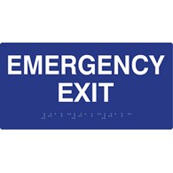 ADA Compliant Emergency Exit Signs with Tactile Text and Grade 2 Braille - 8x4