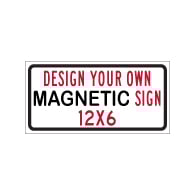 Custom Reflective and Magnetic Full Color Signs - 12x6 Size - Reflective Magnet Signs for Car Doors and Other Metal Surfaces