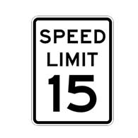ifteen Mile Per Hour Speed Limit Sign - 12x18 - Official R2-1 MUTCD Compliant Reflective Rust-Free Heavy Gauge Aluminum Speed Limit Signs