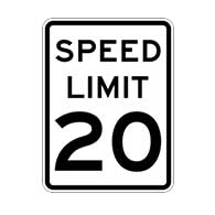 Twenty Miles Per Hour Sign- 12x18 - Official MUTCD Compliant R2-1 Reflective Heavy Gauge Aluminum Speed Limit Signs