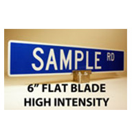 Custom Street Name Signs - 6 Inch High - Flat Blade - HIP