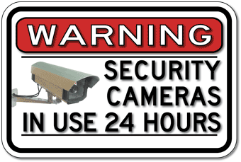 Color Warning Security Cameras In Use 24 Hours - 18x12