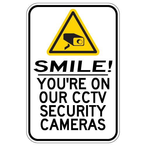 Cctv Camera Smile You Are On Camera Sign – Reflective Aluminum 7x10 ...