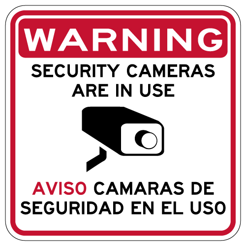 まとめY-440、395、418 ESPIO 140×2 200×1 Bilingual Video Cameras In Use Sign - 18x18 | StopSignsandMore.com