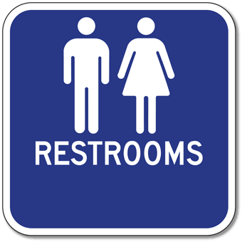 Aluminum Unisex Restrooms Sign - No Arrows - 12x12 | StopSignsandMore.com