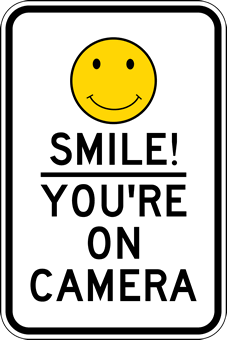 LOT 6 SMILE YOURE ON CAMERA WINDOW WARNING STICKER SIGNS FOR HOME 