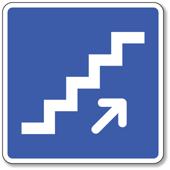 Stairs Down Symbol Sign - 8x8 | StopSignsandMore.com