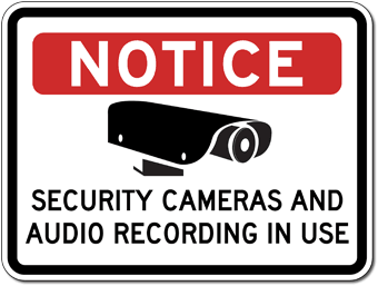 VARIOUS SIZES SIGN & STICKER OPTIONS NOTICE SECURITY CAMERAS IN USE SIGN 