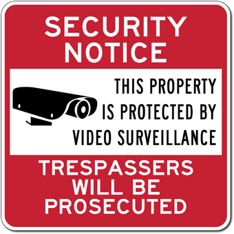 This property is protected by 24 hour CCTV surveillance safety rigid 300x200mm 