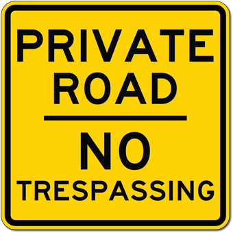 Private Road No Trespassing Vinyl Stickers 4" wide Set of Two Decals WS242 