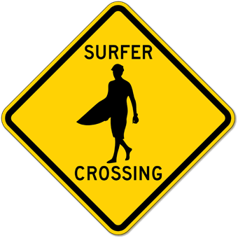 Yellow Metallic Surfer Signs Details about   Surfer Girl Zone Surfer Guy Zone Aluminum Sign