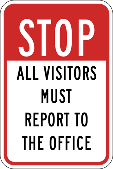 Visitors Use Main Entrance & Register At Office Sign 12"x18" Aluminum Signs 