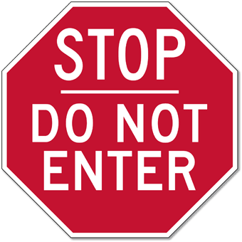 R3-1 No Right Turn Symbol Sign - 30x30 | StopSignsandMore.com
