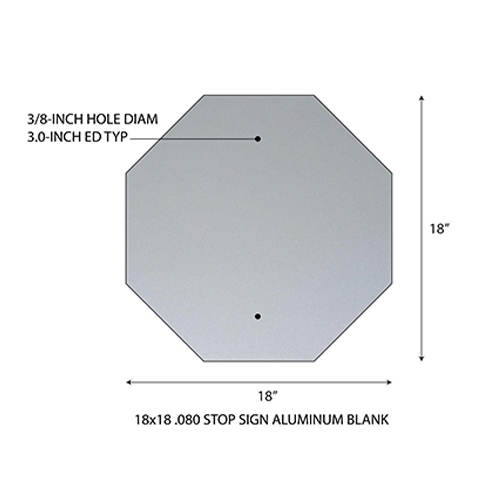 Bare Aluminum Octagon .063 Sign Blank 18x18