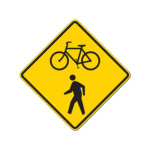 W11-15 Bicycle And Pedestrian On Road Warning Sign - H.I.P.