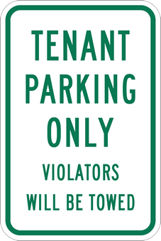 Resident Parking Only Violators Towed Sign - 12x18