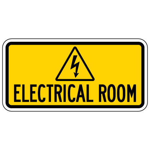 Electrical Room Sign with Symbol and Text 12x6