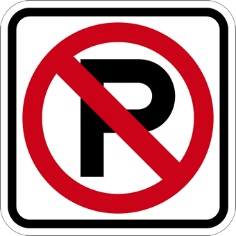 その他 USA Used No Parking Sign R8-3A No Parking Symbol Sign - 12x12 | StopSignsandMore.com