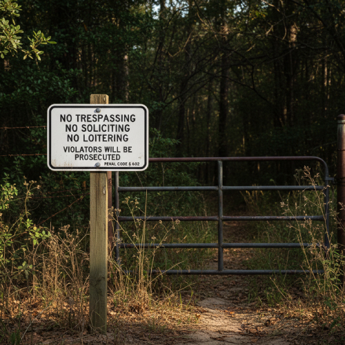 California Penal Code No Trespassing Soliciting Loitering Sign