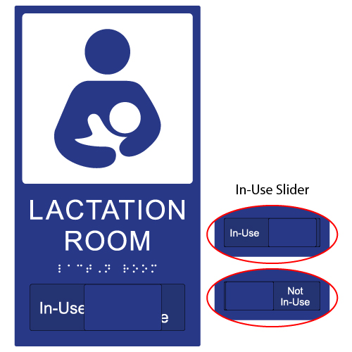 Brown 6x11 STOPSignsAndMore ADA Compliant Lactation Room Sign with in-Use Slider 