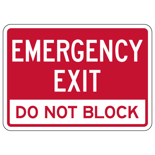 Dont Block Emergency Exit Keep Door Clear Parking Sign LABEL DECAL STICKER 