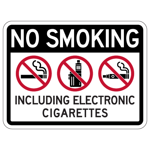 No Smoking Including Electronic Cigarettes Sign - 24x18