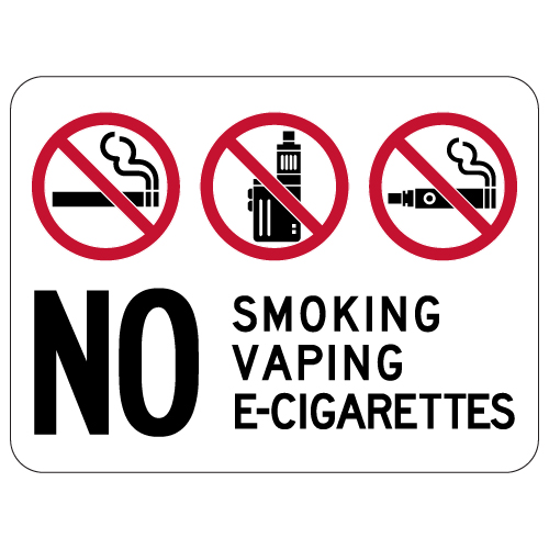 No Smoking Vaping Or E Cigarettes Sign 24x18 Stopsignsandmore Com