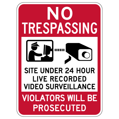 2 PC Video Surveillance Sign - 10x7 Aluminum Smile Your On Camera Signs