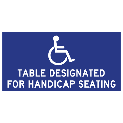 Table Label Table Designated For Handicap Seating 4x2 (Package of 3