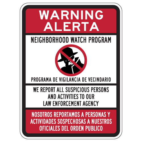Bilingual Neighborhood Watch Sign - 18x24 | StopSignsandMore.com