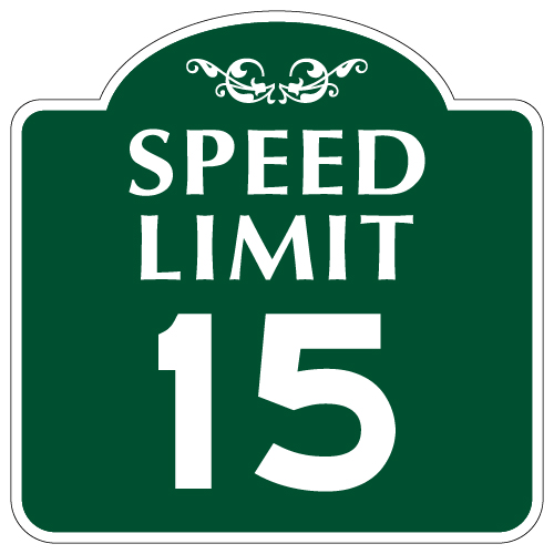 Mission Style 15-MPH SPEED LIMIT Sign - 18x18 | StopSignsandMore.com