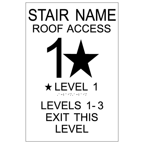 International Fire Code Stairwell Floor Level Sign 12x18