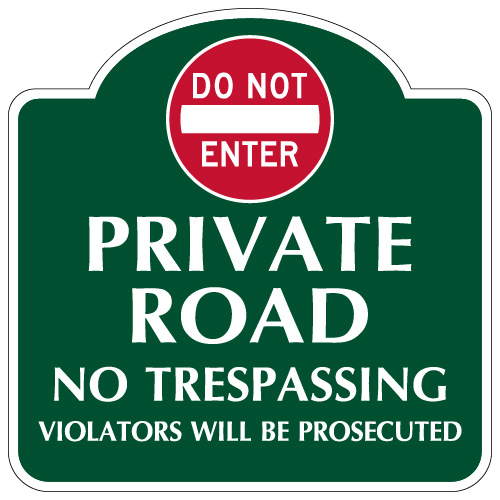 PRIVATE　NO ENTRY　London Transport Mission Style Do Not Enter Private Road Sign - 18x18