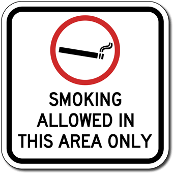 for tobacco use only signs Smoking Allowed In This Area Only Sign - 12x12