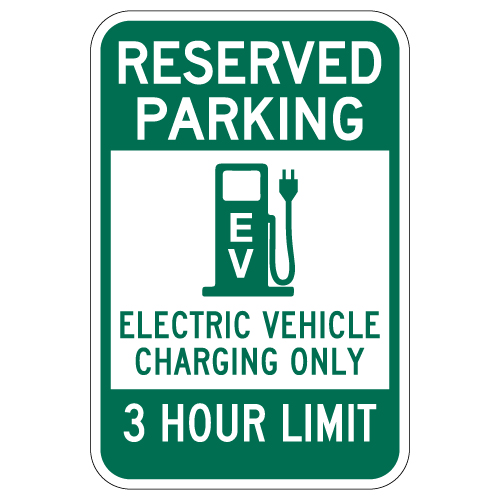 Rust Free Aluminum Green 12x18 - Reflective STOPSignsAndMore 3 Hour Time Limit Electric Vehicle Parking Sign Rust Free Aluminum Green 12x18 - Reflective STOPSignsAndMore 3 Hour Time Limit Electric Vehicle Parking Sign