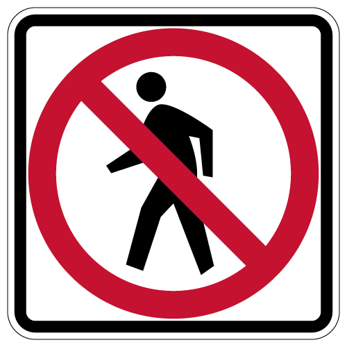 R9-3 No Pedestrian Crossing Sign - 18x18 | StopSignsandMore.com