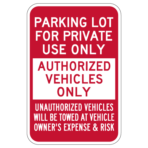 Parking Lot For Private Use Only Sign - 12x18 | StopSignsandMore.com