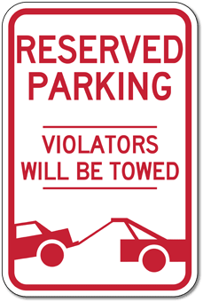 Heavy Gauge Church Parking Only Violators Will Be Towed Sign 12"x18" Aluminum 