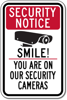 Smile You Are Being Videotaped Sign 12" x 18" Heavy Gauge Aluminum Signs Smile You Are Being Videotaped Sign 12" x 18" Heavy Gauge Aluminum Signs