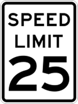 R2-1 25-MPH SPEED LIMIT H.I.P. Sign - 24x30 | StopSignsandMore.com