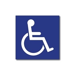 ADA Compliant International Symbol of Accessibility (ISA) Signs with Raised Symbol - 6x6