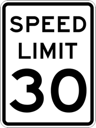 30 MPH Speed Limit Signs - 18x24 - Official R2-1 MUTCD Compliant Reflective Rust-Free Heavy Gauge Aluminum Speed Limit Signs