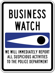 Business Crime Watch Eye Sign - 18x24 - Rust-free Heavy Gauge Reflective Aluminum