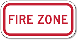 Supplemental Fire Zone Sign - 12x6