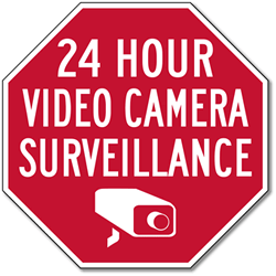 24 hour Surveillance Camera Sign Warning 24 Hour CCTV Security Camera Sign 3M 