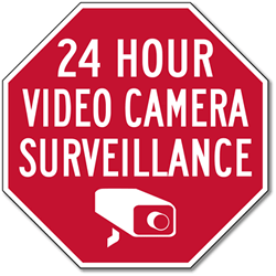 24 Hour Video Camera Surveillance Signs- Reflective Rust-Free Heavy Gauge Aluminum Security Signs