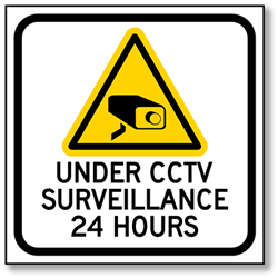Under CCTV Surveillance 24 Hours Window Decal and Labels