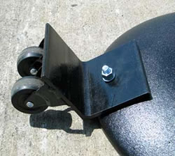 Add-On Wheel Fits Movable Cast-Iron Sign Bases of 20-pounds or 40-pounds allowing for the sign stand to be rolled instead of lifted when moving or relocating the sign